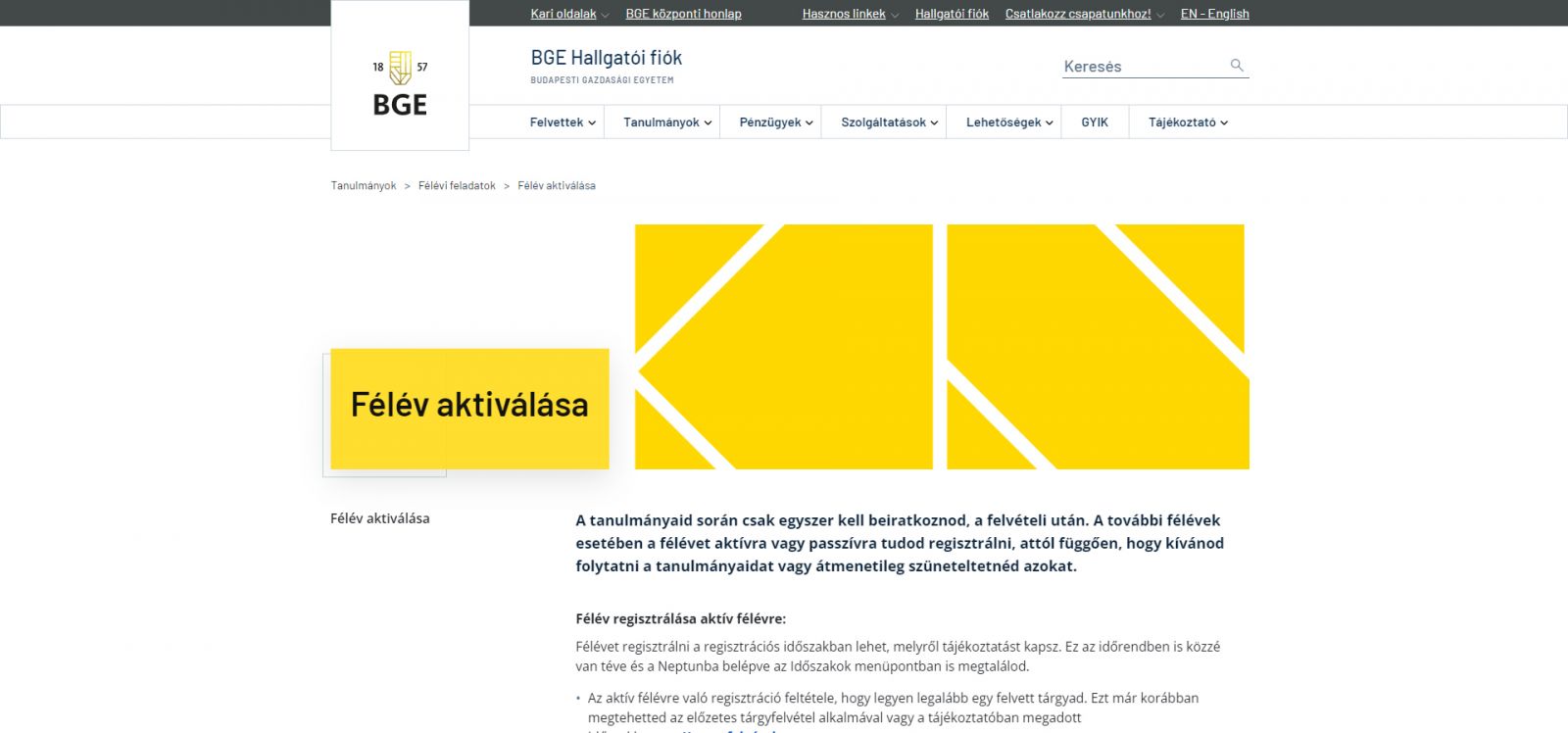 Neptun félév aktiválás